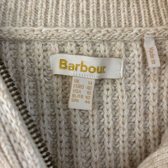 Barbour Stanton Knit Oatmeal 1/4 Zip Sweater Women’s - Picture 6 of 10